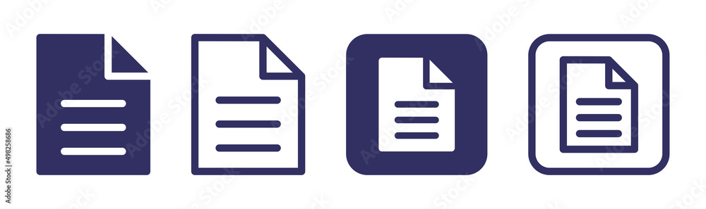 Poster Document icon set. Page icon. Paper file symbol vector illustration.