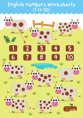 Worksheet  on numbers for children. Counting worksheet. Odd and even numbers. Educational children's game.