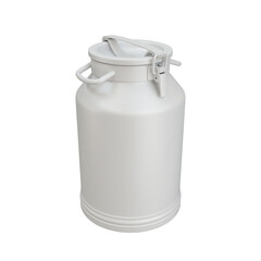 Milk can white on a white background, 3d render