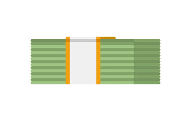 Banking usd paper currency pack stack icon vector isometric illustration. Stack cash money dollar commercial economy financial investment side view. Banknote bill abundance savings salary wealth