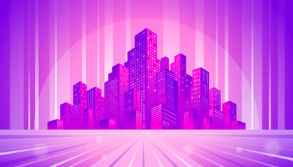 City Skyline, Future or Technology Concept Background