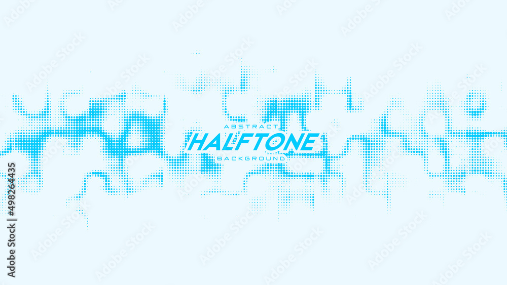 Poster abstract vector curled blue halftone sound wave. scrathed dotted texture element.