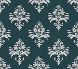 Damask seamless pattern element. Vector floral damask ornament vintage illustration.