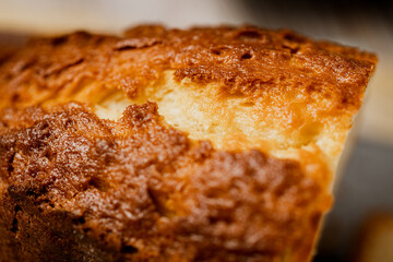 macro photo of a sponge cake