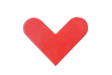 red heart shape arranging on white background