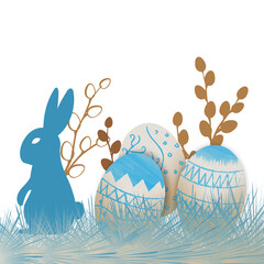wielkanoc pisanka królik święta palemka zdobienie jajka - obrazy, fototapety, plakaty