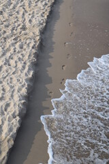 Footprints in the Baltic Sea beach