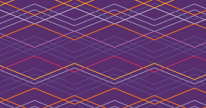Animation of geometrical patter over purple background