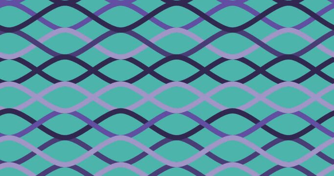 Animation of geometrical patter over purple background