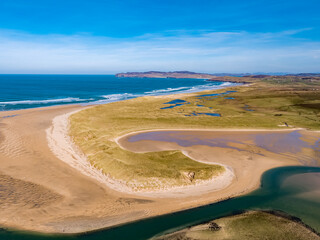 Aerial view of Ballyness Bay in County Donegal - Ireland