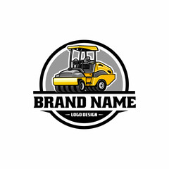 Naklejka premium Road works, Pneumatic Roller logo vector