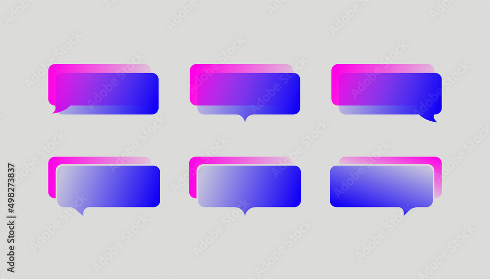Poster Set of rectangular speech bubbles for quotes with gradient