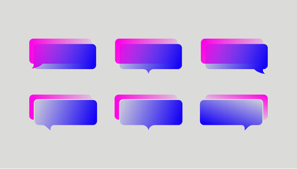 Set of rectangular speech bubbles for quotes with gradient