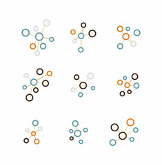 connect structure vector illustration set