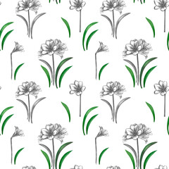 Seamless flowers pattern, floral print for wrapping and textile. Endless Decorative Background design. Perfect for textile and scrapbooking.