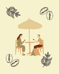 brown and black modern coffee family canvas print