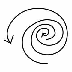 Black arrow doodle set. Vector line art business collection on white background. Circle arrows.