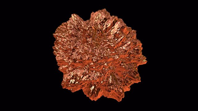 Abstract molten copper liquefied object