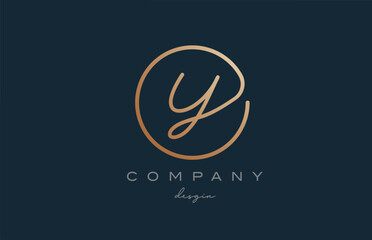 brown joined Y alphabet letter logo icon design. Handwritten connected creative template for company and business - obrazy, fototapety, plakaty