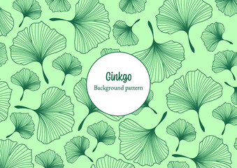 Ginkgo green background pattern