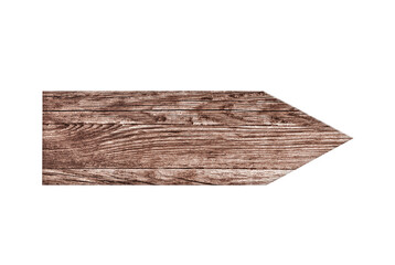Wooden arrow isolated on white background with clipping path