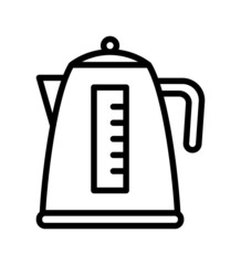 Kettle flat line icon. Teapots, domestic appliance. Outline sign for mobile concept and web design, store