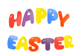Lettering Happy Easter. Isolated. Illustration