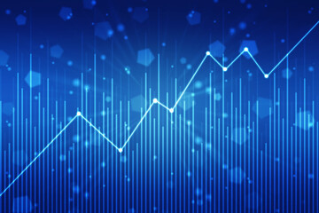 Business Growth graph on technology background, Futuristic raise arrow chart digital transformation abstract technology background. Big data and business growth currency stock and investment economy