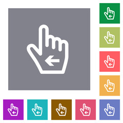 Hand cursor left outline square flat icons