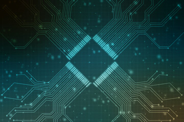 Abstract futuristic circuit board Illustration, Circuit board with various technology elements. Circuit board pattern for digital abstract technology background