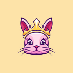 Easter bunny with queen concept design vector