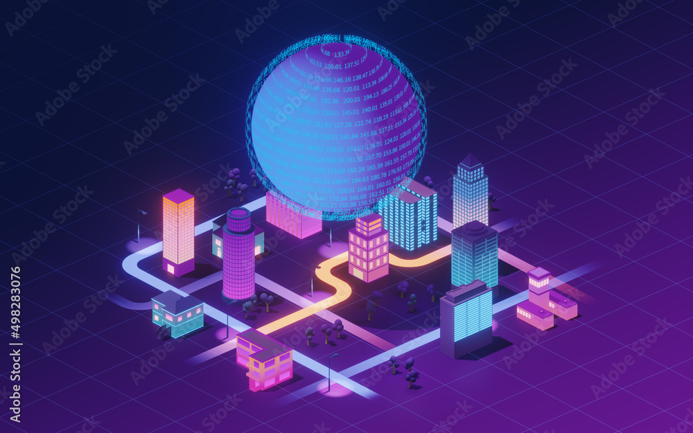 Poster cloud computing conceptual illustration, 3d rendering.