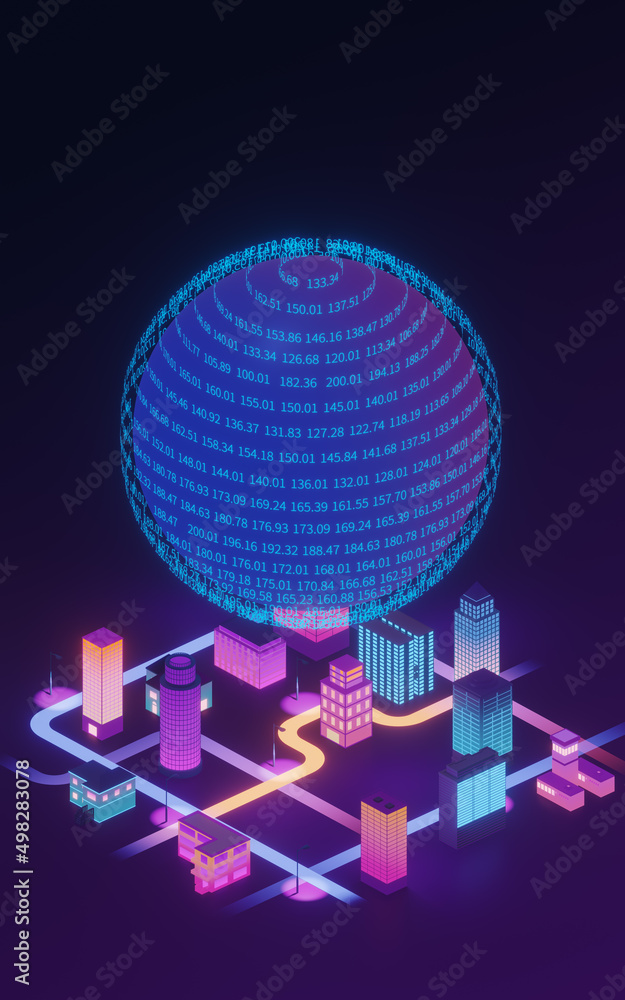 Poster cloud computing conceptual illustration, 3d rendering.