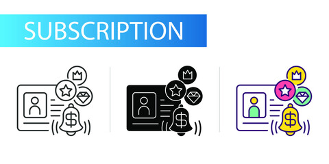 subscriber status. Icons set for web design