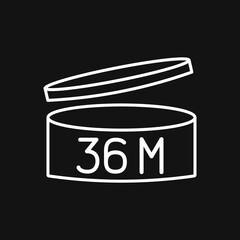 Expiration date 36 month icon. Period after opening symbol. Vector Illustration.