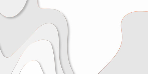 Luxury paper cut background, Abstract decoration, golden lines, halftone gradients, 3d Vector illustration. Black, white, gold waves Cover template, geometric shapes, modern minimal banner.