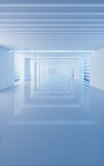 Obraz premium Empty white tunnel, 3d rendering.