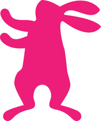Easter cute rabbit silhouette. Vector cartoon illustration.