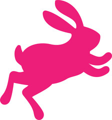 Easter cute rabbit silhouette. Vector cartoon illustration.