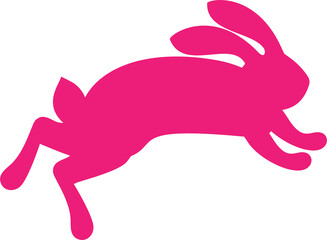 Easter cute rabbit silhouette. Vector cartoon illustration.