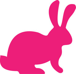 Easter cute rabbit silhouette. Vector cartoon illustration.
