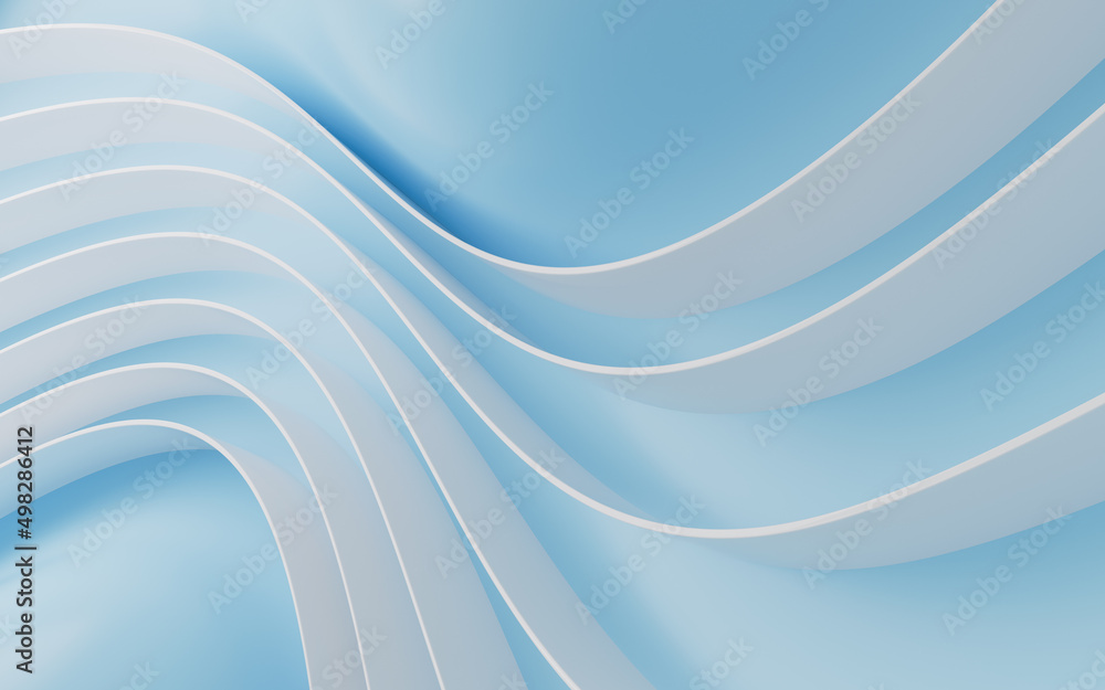 Poster curve geometry stripe, minimal background, 3d rendering.