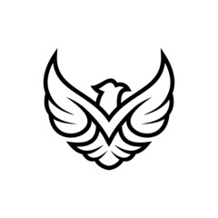 Eagle line logo vector