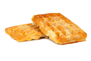Belgian waffle baked tasty isolated on the white background