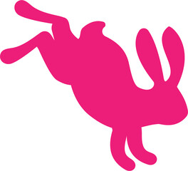 Easter cute rabbit silhouette. Vector cartoon illustration.