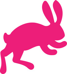 Easter cute rabbit silhouette. Vector cartoon illustration.