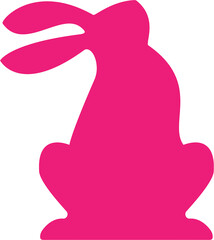 Easter cute rabbit silhouette. Vector cartoon illustration.