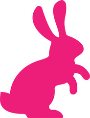 Easter cute rabbit silhouette. Vector cartoon illustration.