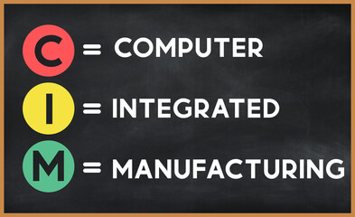 computer integrated manufacturing (cim) on chalk board