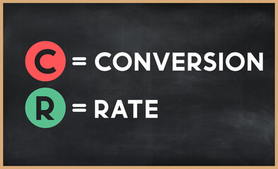 conversion rate (cr) on chalk board